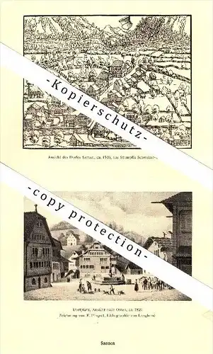 Photographien / Ansichten , 1937 , Sarnen , Dorfplatz , Karte Unterwalden , Prospekt , Fotos , Architektur !!!