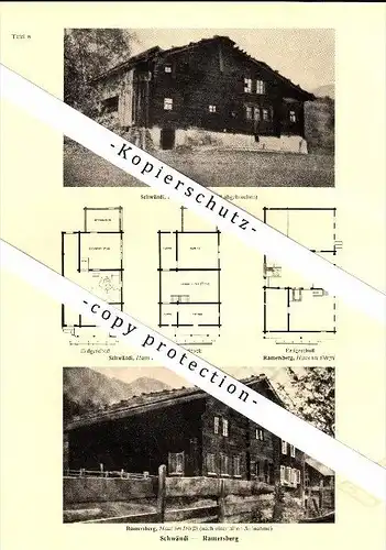 Photographien / Ansichten , 1937 , Wolfenschiessen und Schwändi - Ramersberg , Sarnen  Prospekt , Fotos , Architektur !!