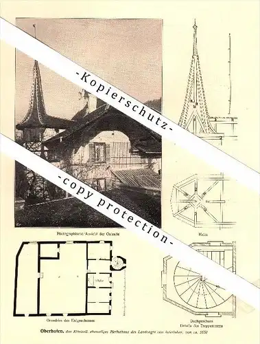 Photographien / Ansichten , 1917 , Oberhofen am Thunersee , Prospekt , Fotos , Architektur !!!