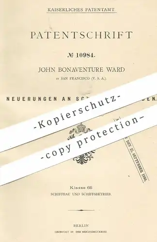 original Patent - John Bonaventure Ward , San Francisco , USA , Schiffsschrauben | Schiff , Schiffbau , Propeller