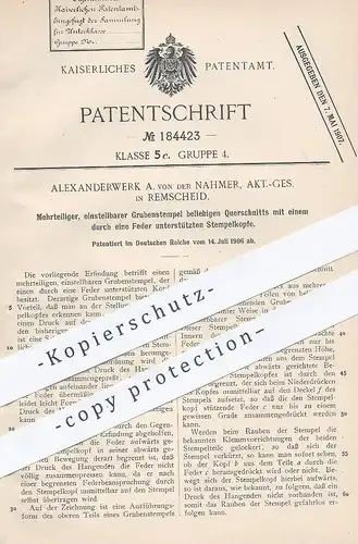 original Patent - Alexanderwerk A. von der Nahmer AG Remscheid , 1906 , Grubenstempel | Grube - Stempel | Bergwerk