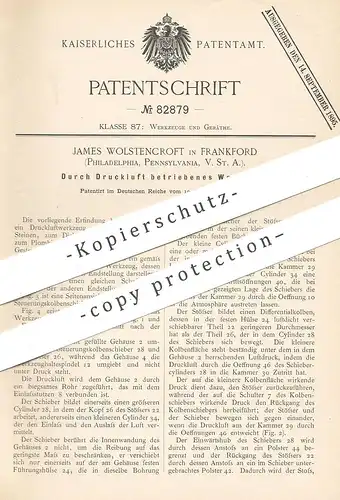 original Patent - James Wolstencroft , Frankford , Philadelphia Pennsylvania USA | per Druckluft betriebenes Werkzeug