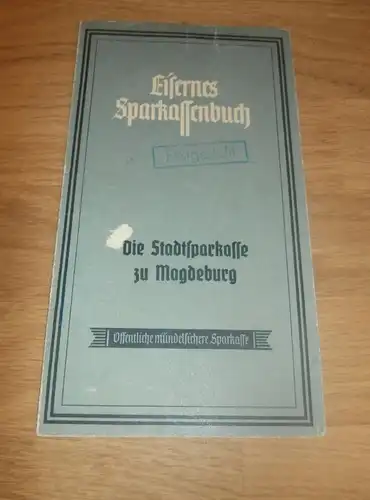 altes Sparbuch Magdeburg , 1942 - 1943 , Revier Oberwachtmeister der Schutzpolizei , Albert Windt , Sparkasse , Bank !!!