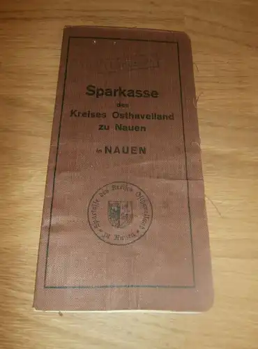 altes Sparbuch Nauen , 1941-44, Paul Zeschke , Kreisamtskassenverwalter , Brandenburger Straße 27 , Sparkasse , Bank !!!