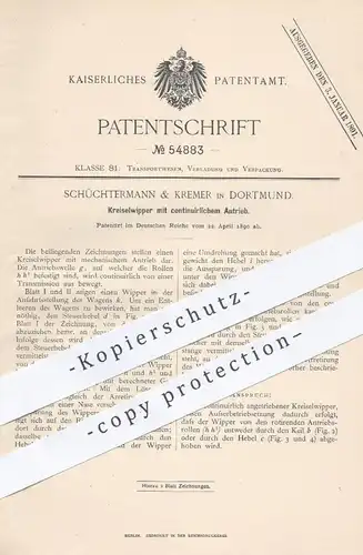 original Patent - Schüchtermann & Kremer , Dortmund , 1890 , Kreiselwipper mit mechanischem Antrieb | Transmission