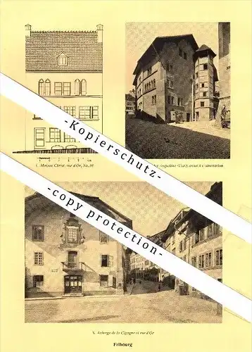 Photographien / Ansichten , 1928 , Fribourg / Freiburg , Prospekt , Architektur , Fotos !!!