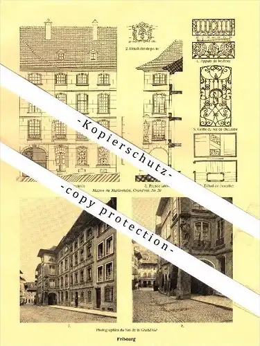 Photographien / Ansichten , 1928 , Fribourg / Freiburg , Prospekt , Architektur , Fotos !!!