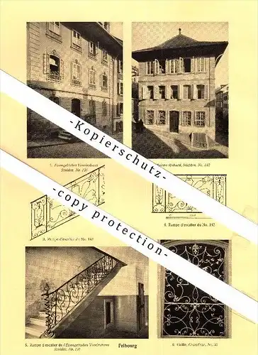 Photographien / Ansichten , 1928 , Fribourg / Freiburg , Prospekt , Architektur , Fotos !!!