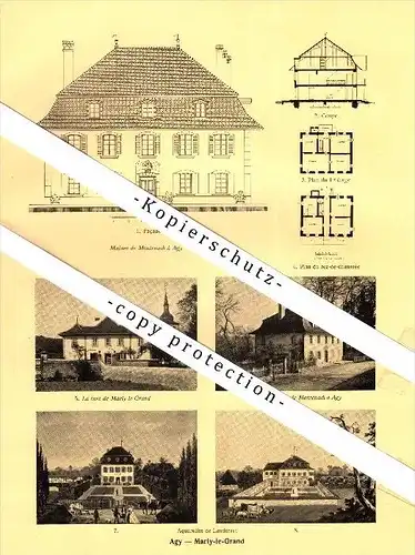 Photographien / Ansichten , 1928 , Agy , Granges-Paccot , La Grande Riedera , Marly-le-Grand , Prospekt , Architektur !!