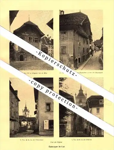 Photographien / Ansichten , 1928 , Léchelles , Estavayer-le-Lac , Bez. Broye , Prospekt , Architektur , Fotos !!!