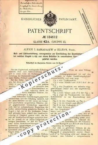 Original Patent - A. Samarajew in Eller / Sadowoje , 1905 , Meßvorrichtung für Bäume , Russland , Elluschönen , Nesterow