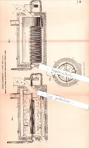 Original Patent - J. Kauffmann in Soest , Westfalen , 1891 , Trocknen von Biertrebern !!!