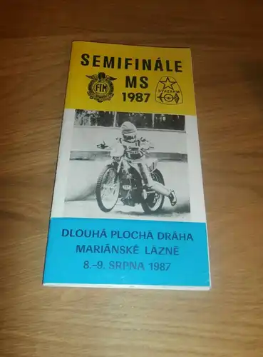 Langbahn WM Marianske Lazne / Marienbad , 8.8.1987 , Grasbahn , Programmheft / Programm / Rennprogramm , program !!!