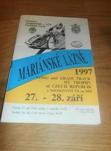 Langbahn WM Marianske Lazne / Marienbad , 28.9.1997 , Grasbahn , Programmheft / Programm / Rennprogramm , program !!!