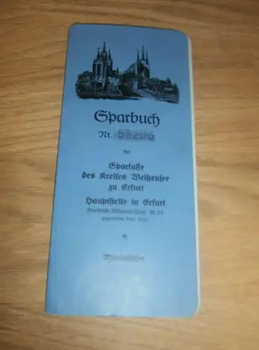 altes Sparbuch Erfurt , 1941 - 1944 , Heinrich Sundheim , Rostock , Sparkasse , Bank !!!