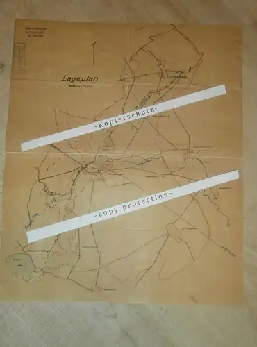 Lageplan, Graf von Schwerin in Wolfshagen 1919 , Gneisenau , Hetzdorf , Prenzlau , Ottenhagen , Amalienhof , Lemmersdorf