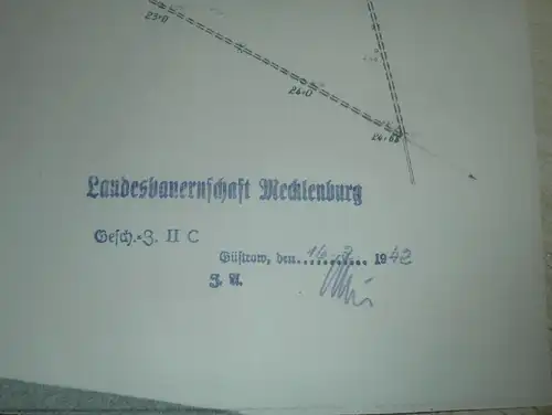 Lageplan Basedow / Gessiner Wiesen , 1942 , Landesbauernschaft , Gessin , Malchin , 620x450mm , Mecklenburg !!!