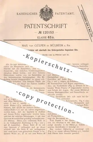 original Patent - Max van Gülpen , Mülheim / Rh. | 1900 | Rahmen für Fahrräder | Fahrrad , bike , bicycle , Rad , Sattel