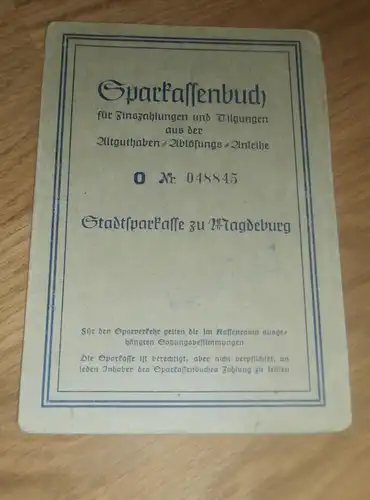 altes Sparbuch Magdeburg , 1952 - 1955 , Erich Schuppe  , Sparkasse , Bank !!!