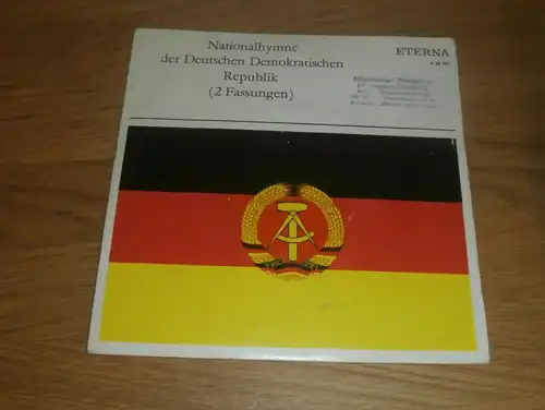 ADMV Generalsekretariat Berlin - Nationalhymne der DDR in 2 Fassungen 1967  , Vinyl , Eterna