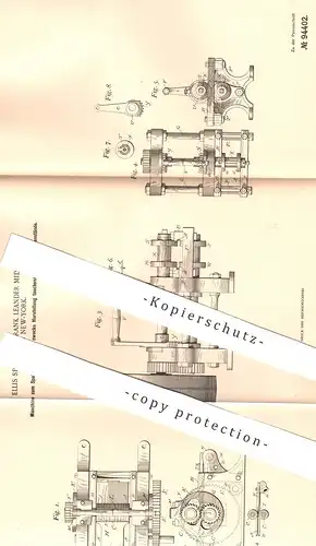 original Patent - Ellis Spear , Frank Leander Middleton , New York , USA , 1896 , Spalten von Leder für Taschen | Gerber