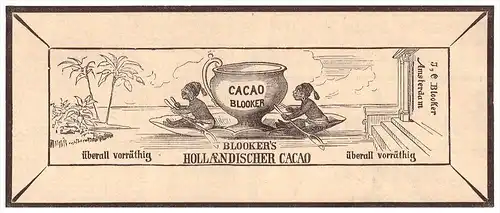 original Werbung - 1888 - Blooker`s Cacao  , Kakao , Amsterdam !!!