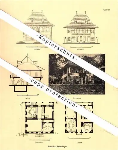 Photographien / Ansichten , 1922 , Landgut Sinneringen / Vechigen , Prospekt , Architektur , Fotos !!!