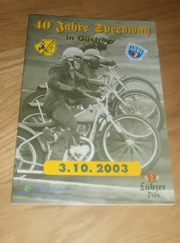 Speedway Güstrow 3.10.2003  , International , Programmheft / Programm / Rennprogramm , program !!!