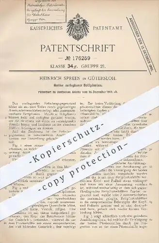 original Patent - Heinrich Spreen in Gütersloh , 1905 , Hohler zerlegbarer Bettpfosten | Bett , Pfosten , Balken , Möbel