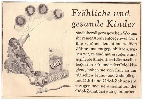 original Werbung - 1929 - ODOL - Zahnpasta !!!