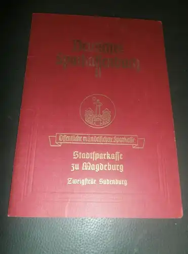 altes Sparbuch Magdeburg Sudenburg , 1941 - April 1945 , Ekkehart Müller , Alt Prester 66 , Sparkasse , Bank !!!