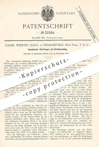 original Patent - Daniel Webster Clegg , Pleasantville , New York USA | Briefbogen mit Briefumschlag | Papier , Brief