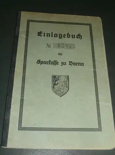 altes Sparbuch Borna , 1935 - 1944 , Werner Lichtenstein in Regis-Breitingen , Sparkasse , Bank !!!