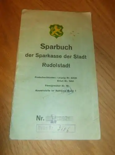 altes Sparbuch Rudolstadt , 1930 - 1944 , Walter Ludwig in Rudolstadt , Sparkasse , Bank !!