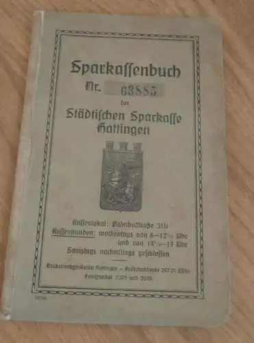 altes Sparbuch Hattingen , 1941 - 1948 , Christel Steinhäuser in Welper , Sparkasse , Bank !!