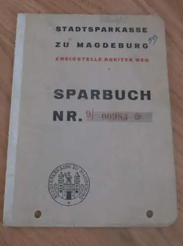 altes Sparbuch Magdeburg , 1937 - 1944 , Albrecht Schultze in Magdeburg , Sparkasse , Bank !!