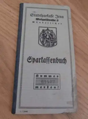 altes Sparbuch Jena , 1944 - 1947 , Ingrid von Rein in Jena , Sparkasse , Bank !!