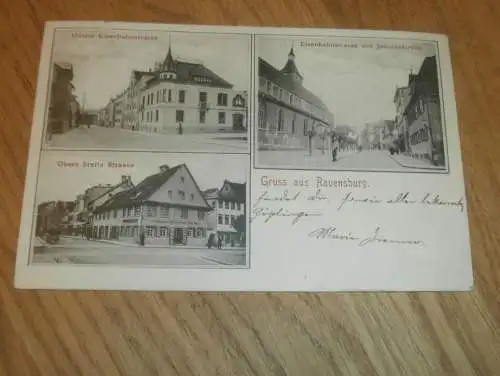 AK Ravensburg , Leutkirch , 1906 , alte Ansichtskarte , Postkarte !!!