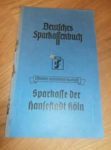 altes Sparbuch Köln , 1950 - 1956 , Peter Thönessen in Köln Mauenheim , Sparkasse , Bank !!