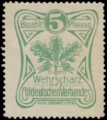 5 Pfennig zum Wehrschatz des Alldeutschen Verbandes