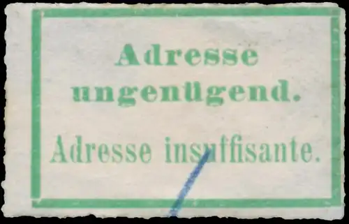 Adresse ungenÃ¼gend