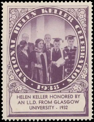 Helen Keller bekommt eine Auszeichnung der UniversitÃ¤t von Glasgow