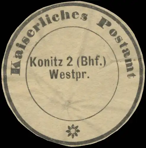 K. Postamt Konitz 2 Bahnhof (WestpreuÃen)