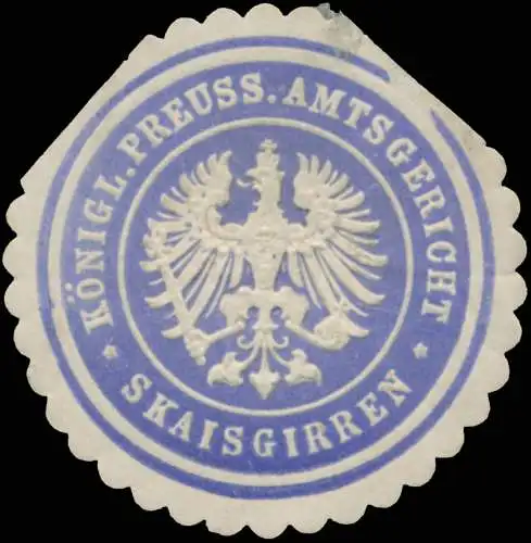 K.Pr. Amtsgericht Skaisgirren - Ostpreussen