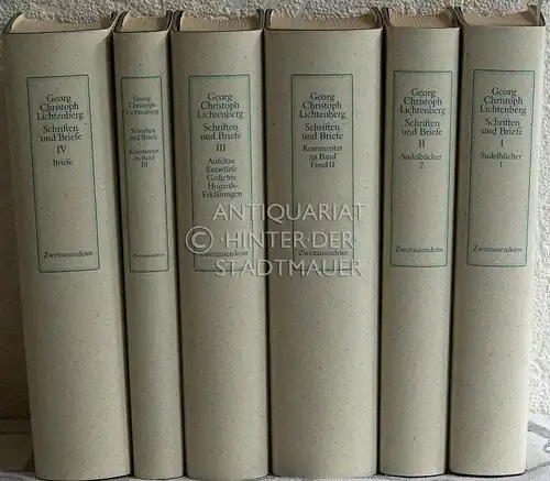 Lichtenberg, Georg Christoph und Wolfgang (Hrsg.) Promies: Schriften und Briefe. Kommentare. (6 Bde., komplett: Sudelbücher 1; Sudelbücher 2; Kommentar zu den Bänden I und II;...