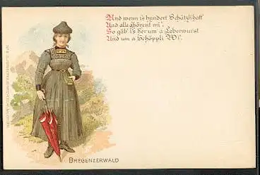 Bregenzerwald Tracht. LITHO.