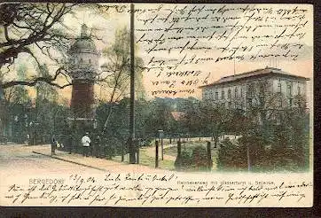 Bergedorf. Reinbekerweg mit Wasserturm und Bellevue.