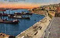 Malta. General View of Grand Harbour Showing Valltta