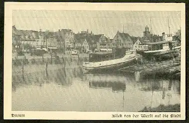 Husum. Blick von der Werft auf die Stadt.