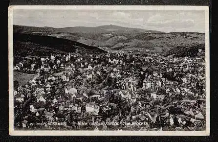 Wernigerode. Blick über Hasserode zum Brocken